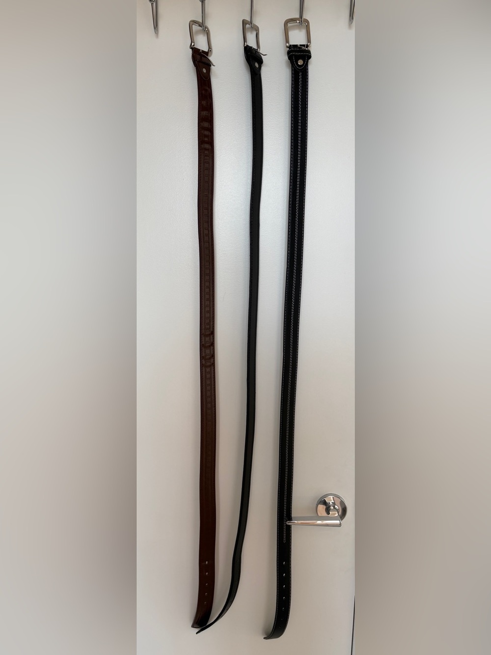 3 Canadian Genuine Leather Belts in Brown (42”-44”) 2 Black (44”-46”)
